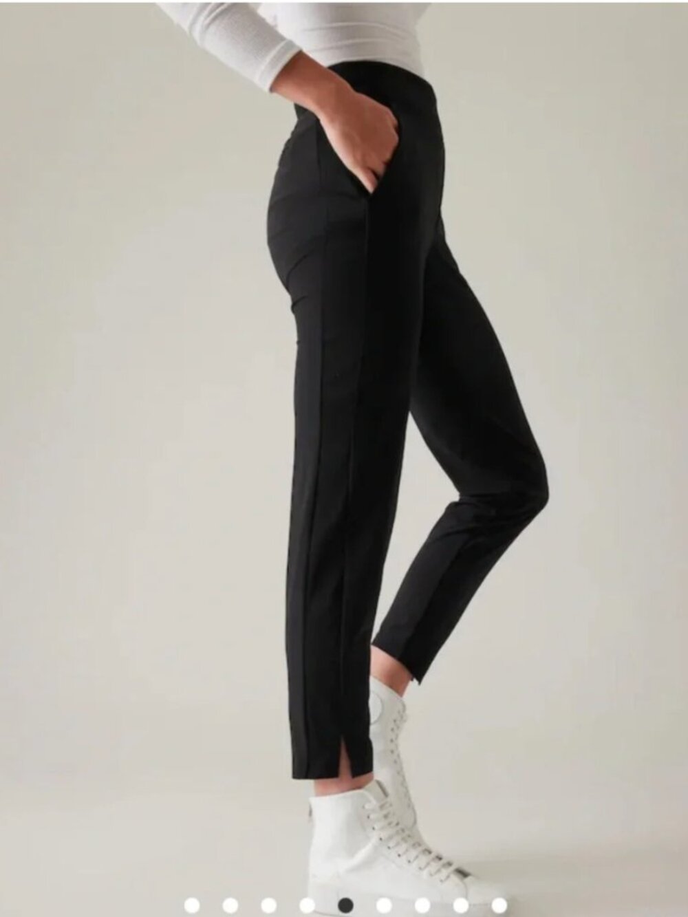 ATHLETA BROOKLYN MID RISE ANKLE PANT BLACK 2 fits like 4